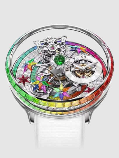 Review Jacob & Co fleurs de jardin RAINBOW AND WHITE GOLD AF921.30.AB.AC.A Replica watch - Click Image to Close